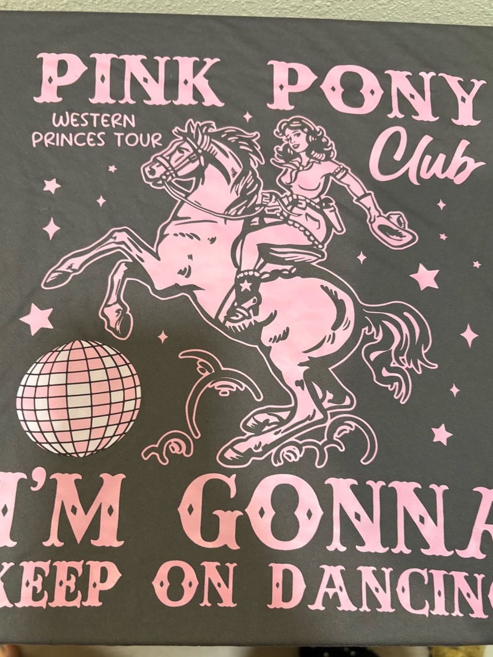 SHEIN Gray Tee with Pink 'Pink Pony Club' Graphic Chappell  Roan